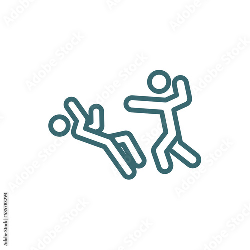 helpless human icon. Thin line helpless human icon from feeling and reaction collection. Outline vector isolated on white background. Editable helpless human symbol can be used web and mobile