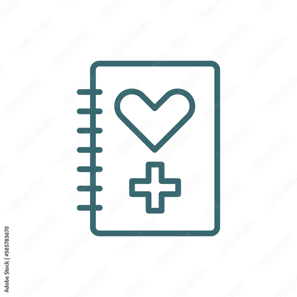 medical history icon. Thin line medical history icon from medical collection. Outline vector isolated on white background. Editable medical history symbol can be used web and mobile medical history icon. Thin line medical history icon from medical collection. Outline vector isolated on white background. Editable medical history symbol can be used web and mobile