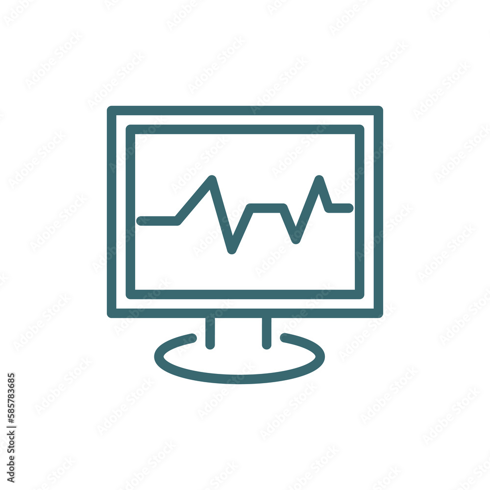 ecg icon. Thin line ecg icon from medical collection. Outline vector isolated on white background. Editable ecg symbol can be used web and mobile ecg icon. Thin line ecg icon from medical collection. Outline vector isolated on white background. Editable ecg symbol can be used web and mobile