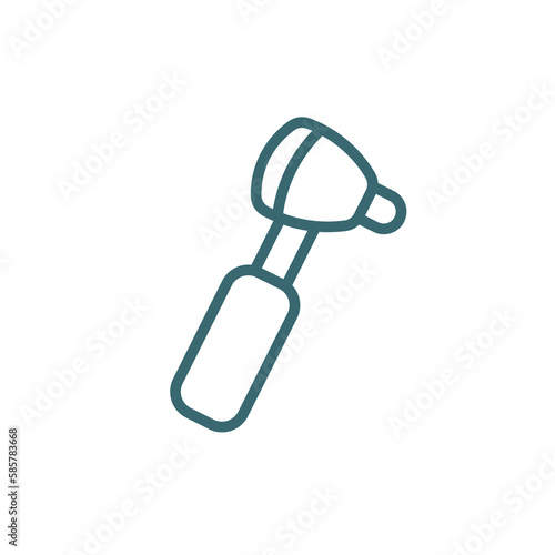 otoscope icon. Thin line otoscope icon from medical collection. Outline vector isolated on white background. Editable otoscope symbol can be used web and mobile