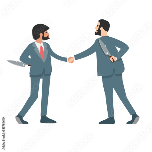 Business partner holds a knife Agreement Concept