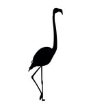 Vector flat flamingo silhouette isolated on white background