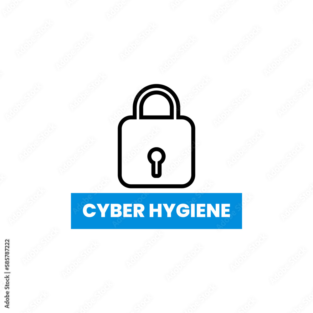 Cyber hygiene protection attackers online health data icon sign label design vector Cyber hygiene protection attackers online health data icon sign label design vector