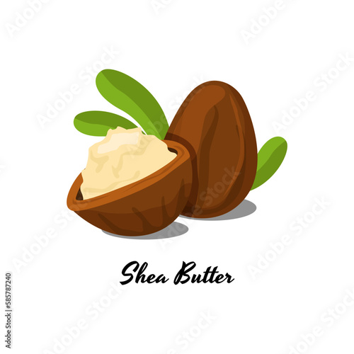 Shea Butter Cosmetics Face Skin Care Beauty Lotion Ingredient Design Vector