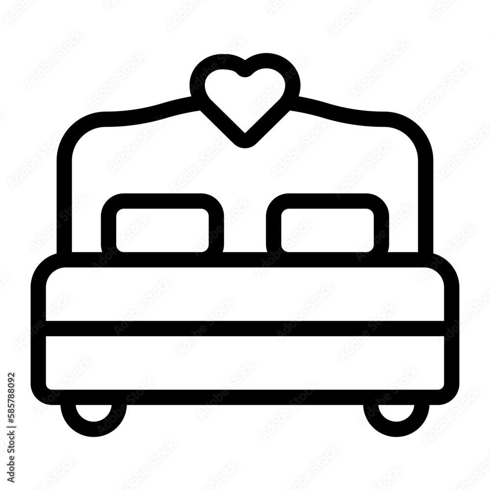 double bed line icon double bed line icon