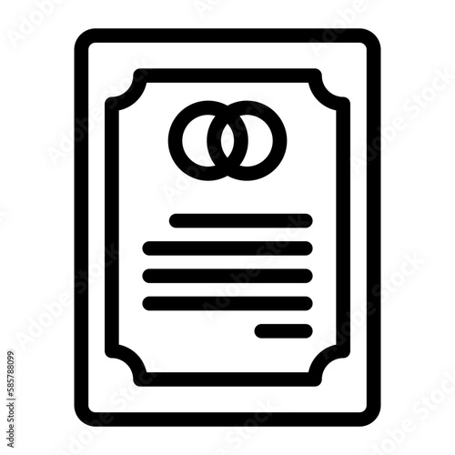 wedding contract line icon