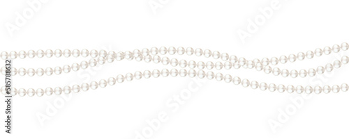 Pearls. Beads. Jewelry. Beautiful vector background. Garland. Festive decoration.