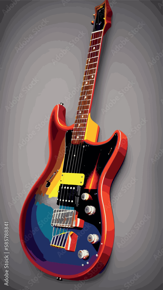 Fototapeta premium Realistic Electric, Acoustic Guitar 3d Vector