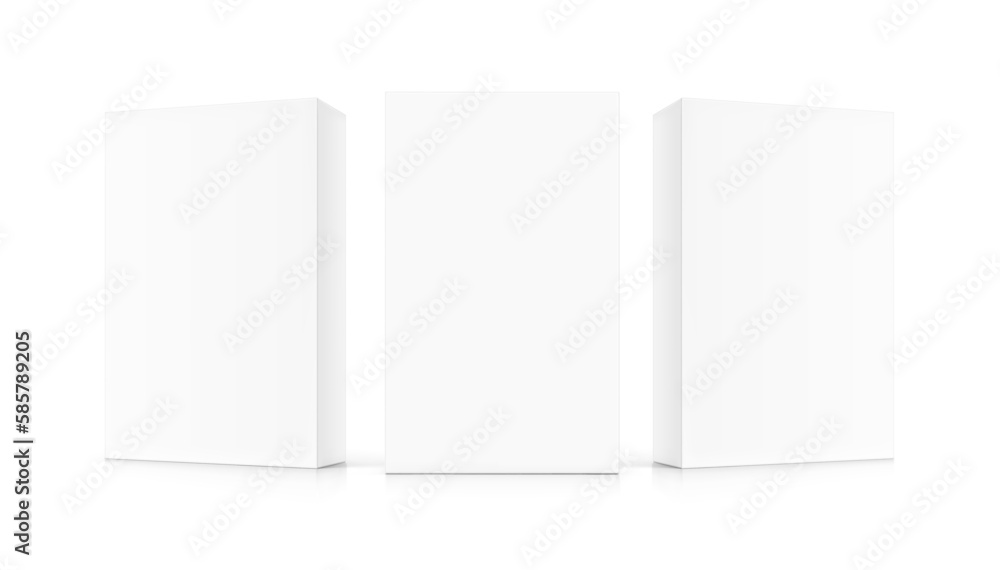 Realistic cardboard boxes mockup set. Front and half side views. Vector illustration isolated on white background. Can be use for food, cosmetic, software and etc. Ready for your design. EPS10. Realistic cardboard boxes mockup set. Front and half side views. Vector illustration isolated on white background. Can be use for food, cosmetic, software and etc. Ready for your design. EPS10.