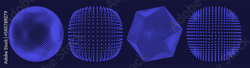 Crystal consisting of small particles. Sphere. Object with dots. Molecular grid. 3d vector illustration. Futuristic connection structure for education and science.