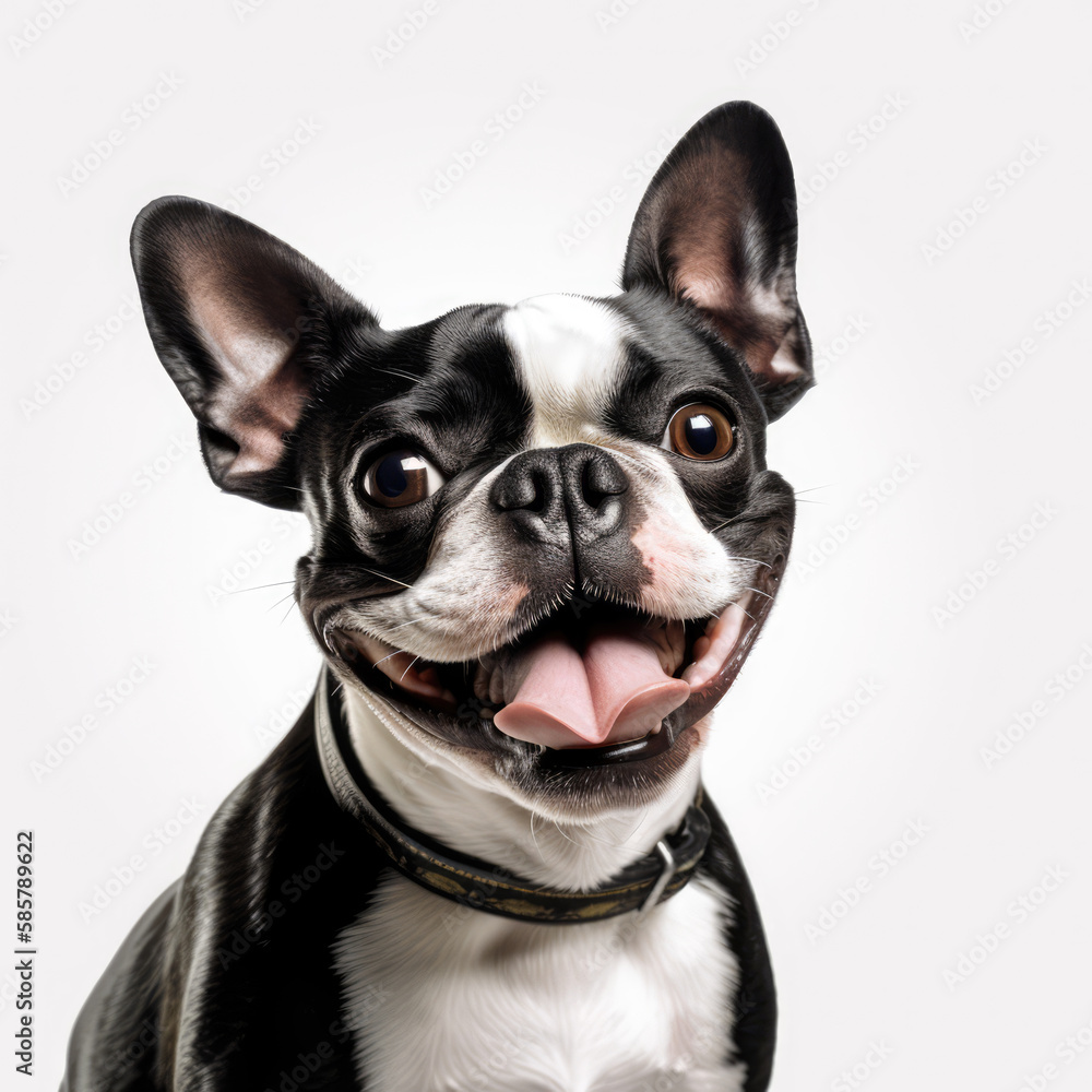 french bulldog isolated on white happy smile