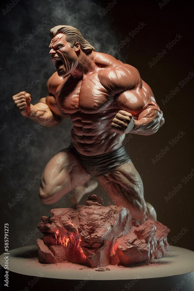 Fototapeta premium molten meat wrestler bbq