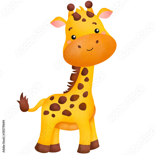 a vector of a cute giraffe in watercolor