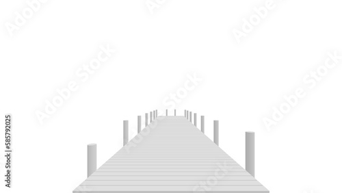 板と杭で作られた船の桟橋