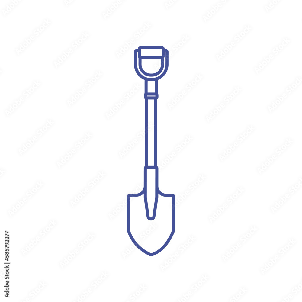 Shovel simple linear icon. Tool for construction, repair, digging, travel. Touristic equipment. Outline. Logo, symbol, sign for mobile concept and web design. Vector illustration Shovel simple linear icon. Tool for construction, repair, digging, travel. Touristic equipment. Outline. Logo, symbol, sign for mobile concept and web design. Vector illustration