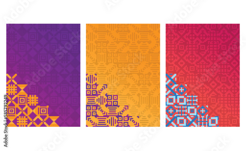 Background Texture Motive With Modul and Pixel Style