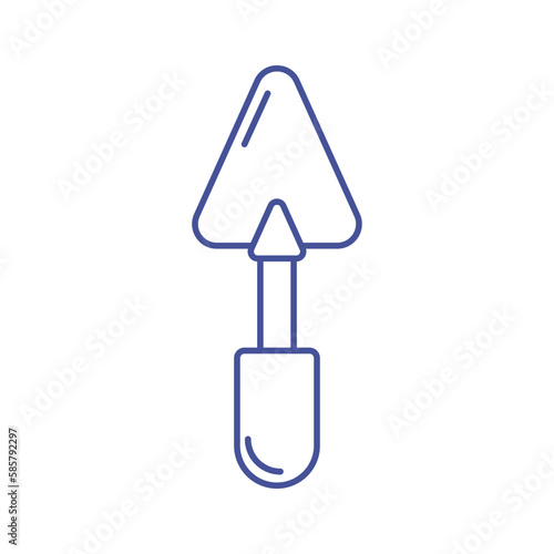 Trowel simple linear icon. Tool for construction, repair, painting works, plastering. Outline. Logo, symbol, sign for mobile concept and web design. Vector illustration