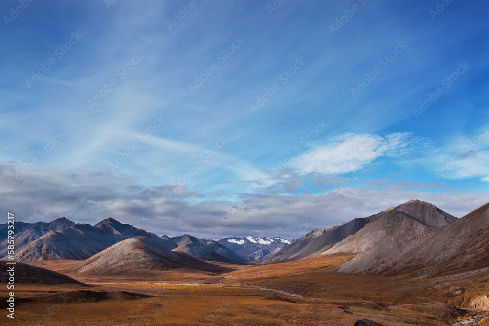 Naklejka premium Mountains in tundra