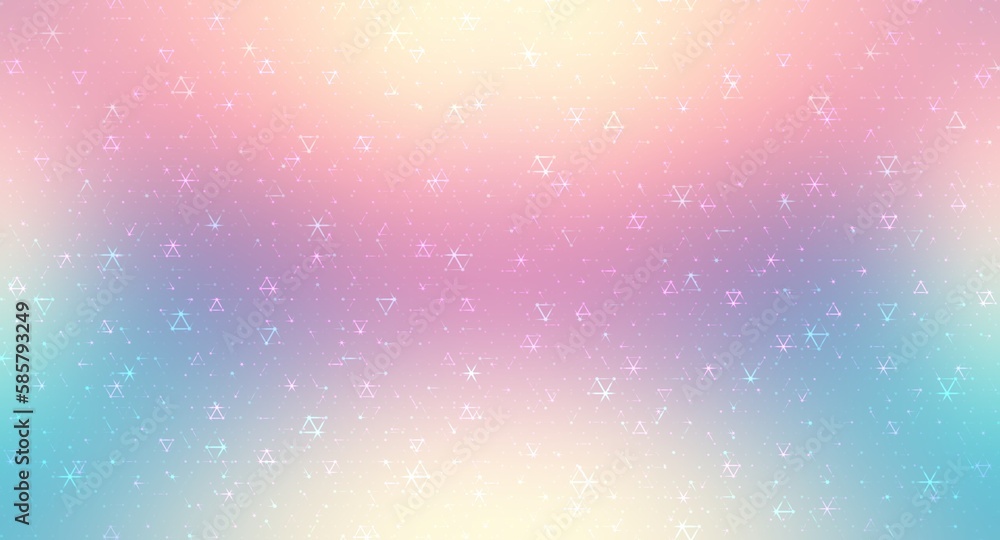 Light pink blue digital background abstract graphic. Triangular twinkles grid irregular pattern.