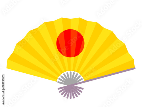 日の丸のついた金色の扇子