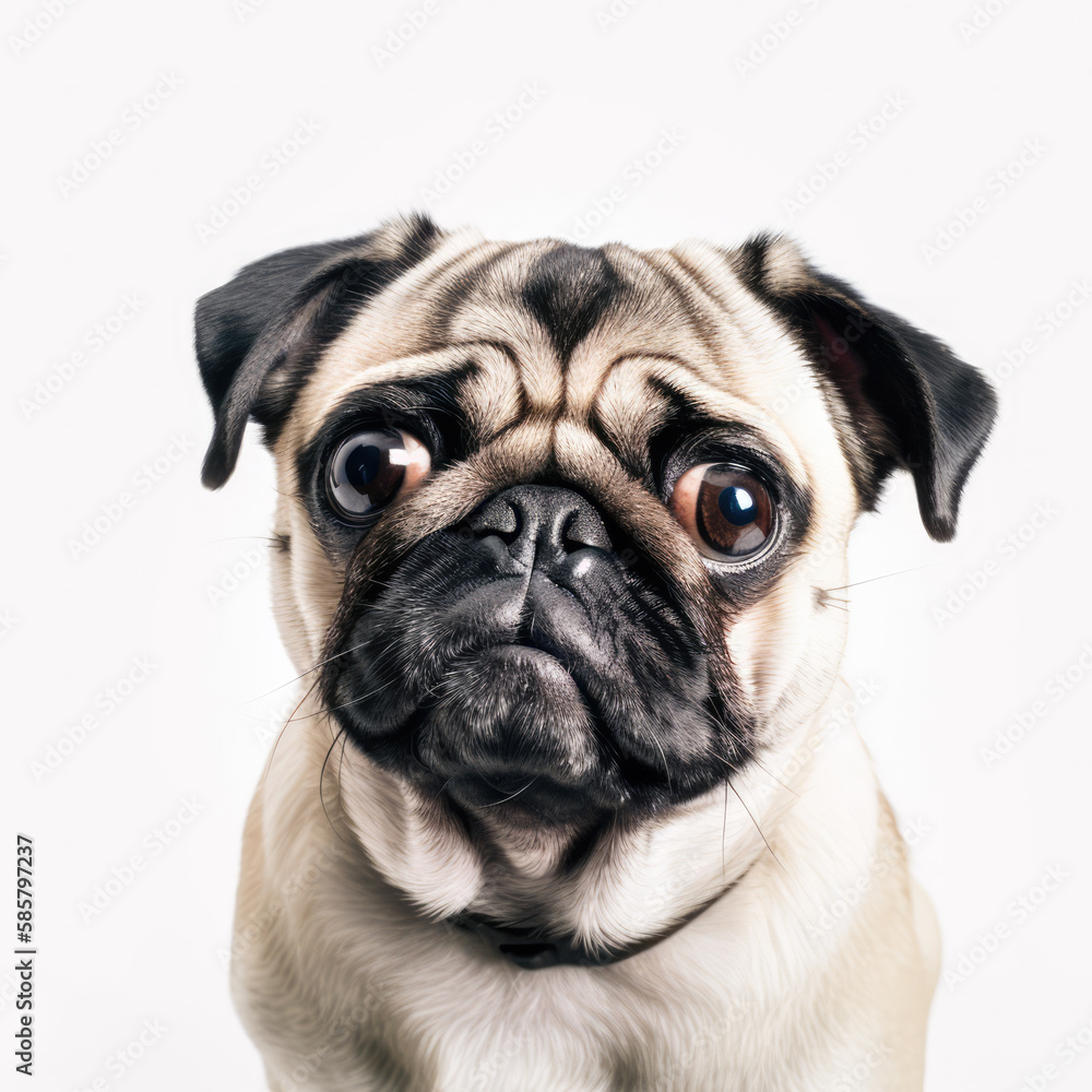 pug dog portrait sad, tearful, weepy pug dog portrait sad, tearful, weepy