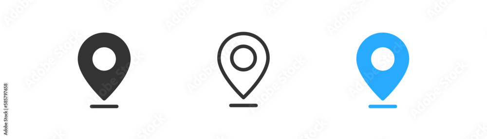 Geolocation icon on light background. Mark location symbol. Navigation, map, location pin, position. Outline, flat and colored style. Flat design. Vector illustration. Geolocation icon on light background. Mark location symbol. Navigation, map, location pin, position. Outline, flat and colored style. Flat design. Vector illustration.