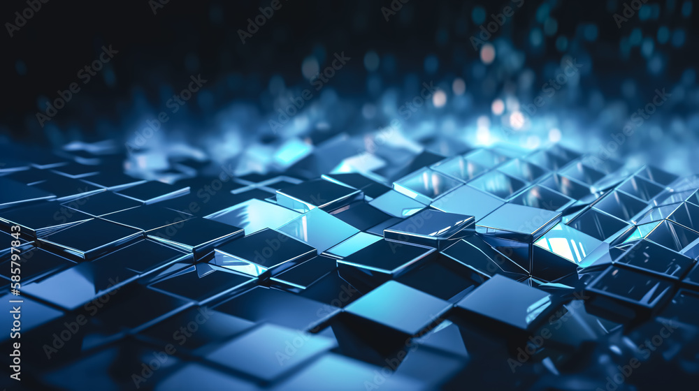 Obraz premium Abstract blue background with many small details, generative AI.