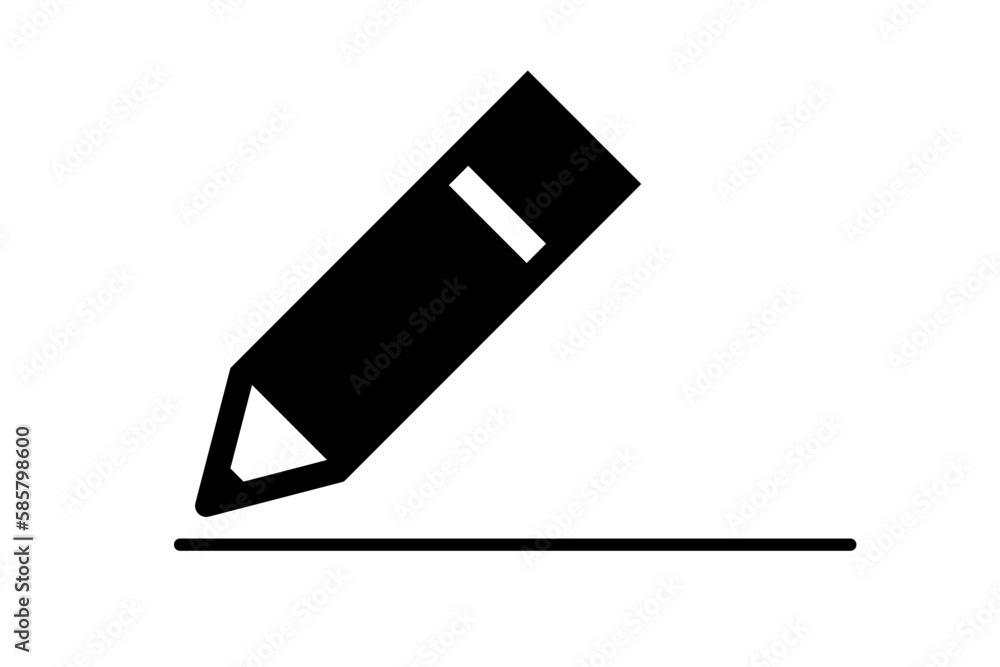 Pencil and drawn line silhouette icon. Vector. Pencil and drawn line silhouette icon. Vector.
