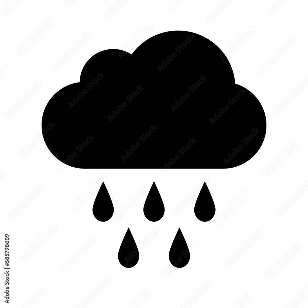 Rain silhouette icon. Heavy rain. Rainy day. Vector. Rain silhouette icon. Heavy rain. Rainy day. Vector.
