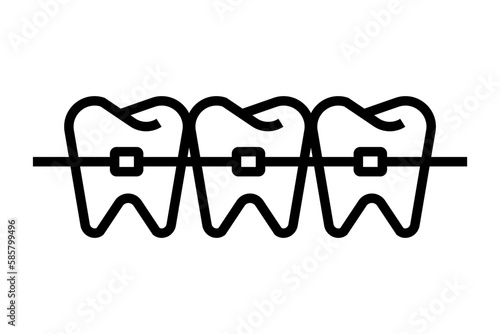 Dental braces icon. Orthodontic icon. Vector.