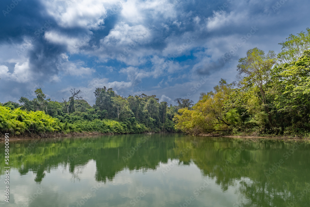 Landscape of the Usumacinta river, the international geographic border between Mexico and Guatemala. Landscape of the Usumacinta river, the international geographic border between Mexico and Guatemala.