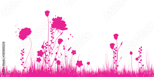 sfondo, fiori, piante, primavera, campo fiorito, pennellate di colore