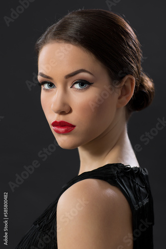 Beauty portrait over the shoulder
