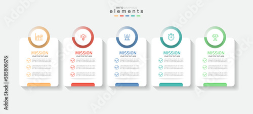 Infographic design template. timeline with icons and 5 options or steps. Can be used for process, presentations, layout, banner, web design vector illustration.