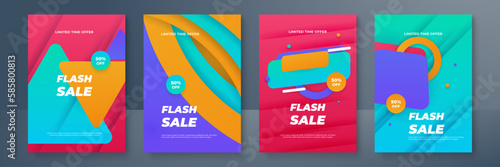 Flash Sale banner template design.Vector illustration.