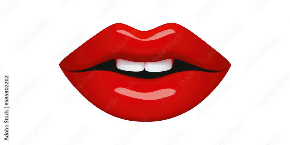 red lips, png stock photo file cut out and isolated on a transparent background - Generative AI red lips, png stock photo file cut out and isolated on a transparent background - Generative AI