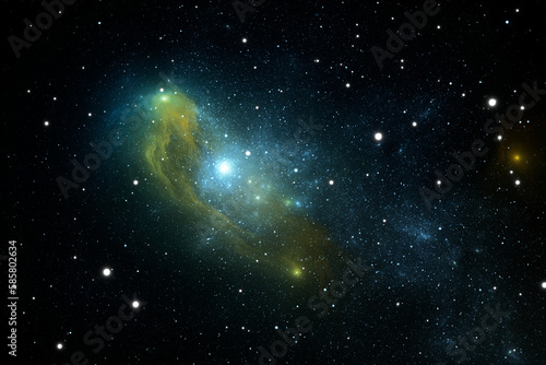 Fototapeta Naklejka Na Ścianę i Meble -  Fantasy space nebula. Giant interstellar cloud with stars