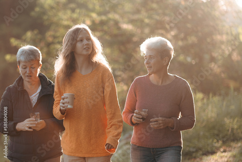 family of senior woman and ...
