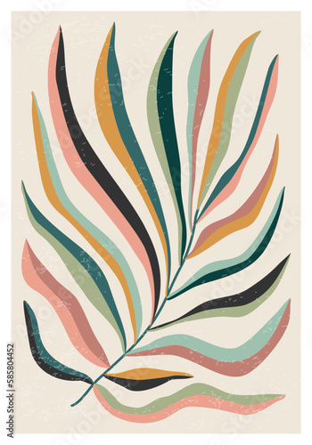 Matisse inspired contemporary collage botanical minimalist wall art poster