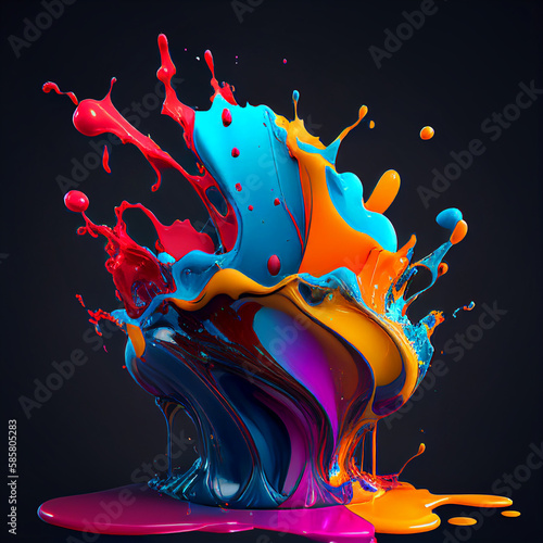 Paint splash generarive AI  photo