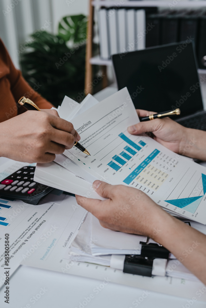 Business bookkeeping with calculator of bookkeeper and household calculating chart graph annual financial account. Business bookkeeping with calculator of bookkeeper and household calculating chart graph annual financial account.