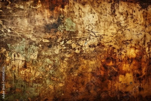 weathered and rusty wall with a grungy texture. Generative AI