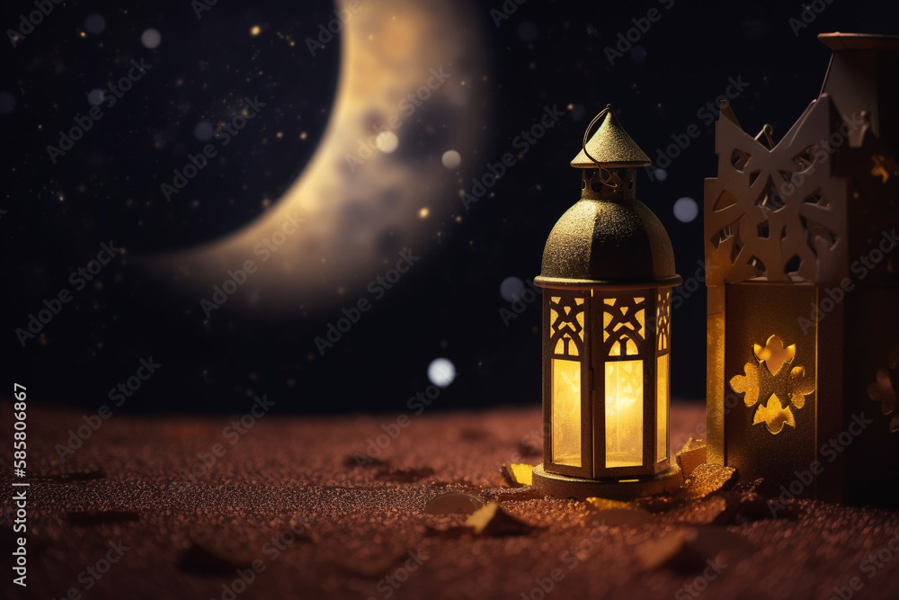 Beautiful islamic background with lantern Beautiful islamic background with lantern
