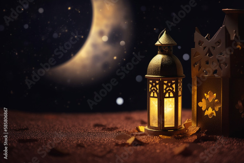 Beautiful islamic background with lantern