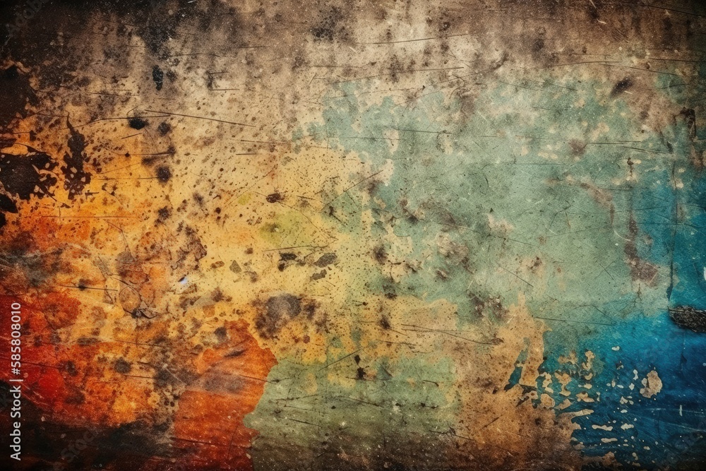 colorful and textured grunge wall with peeling paint and graffiti. Generative AI colorful and textured grunge wall with peeling paint and graffiti. Generative AI