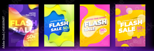 Vector flash sale poster background