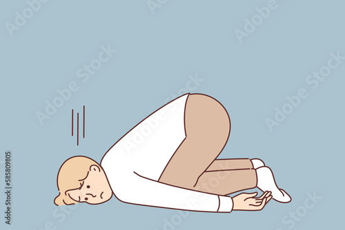Lazy boy lying on floor 