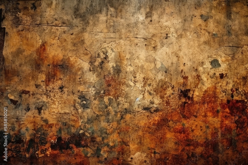weathered and worn wall covered in layers of peeling paint and rust. Generative AI weathered and worn wall covered in layers of peeling paint and rust. Generative AI