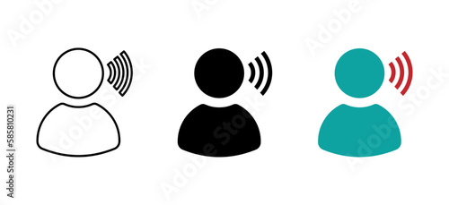 Voice sound command vector icons
