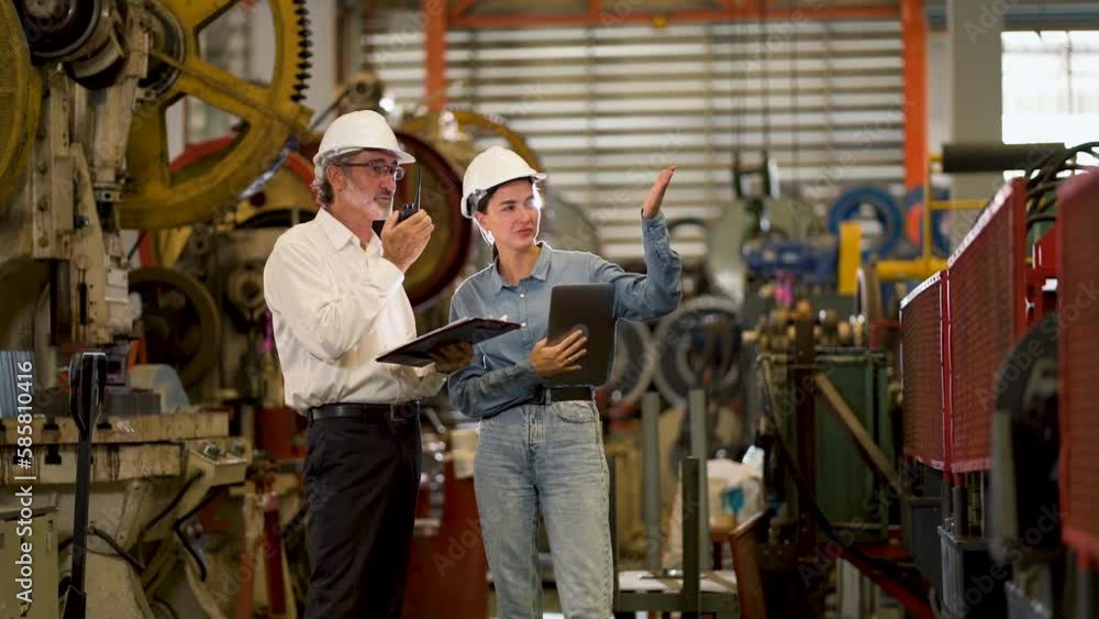 A new generation of engineers in a metal sheet factory. Studying work methods from supervisors or colleagues and studying by yourself be taught professionally A new generation of engineers in a metal sheet factory. Studying work methods from supervisors or colleagues and studying by yourself be taught professionally